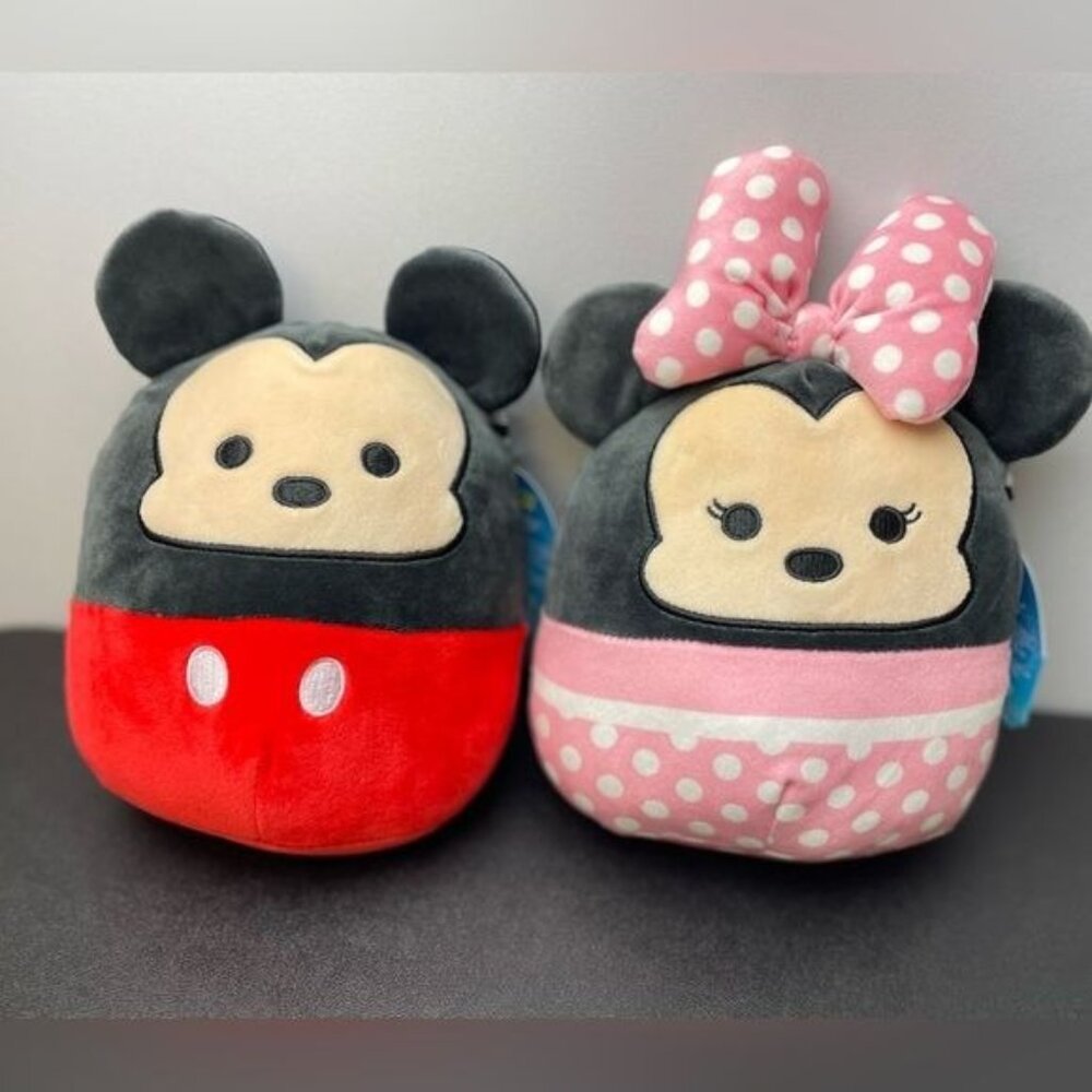 New Disney Squishmallows Mickey Mouse & Minnie Mouse Set 7”